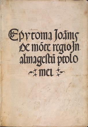 title page of Regiomontanus' Epytoma...de Almagestu[m] Ptolomei