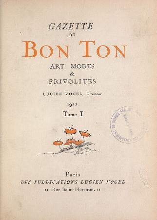 Gazette du bon ton 1922, t. 1