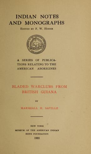 Bladed Warclubs From British Guiana - 