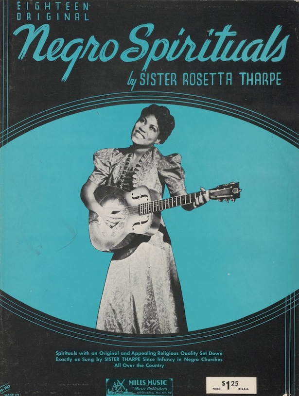 Cover of sheet music, Eighteen Original Negro Spirituals, by Sister Rosetta Tharpe.