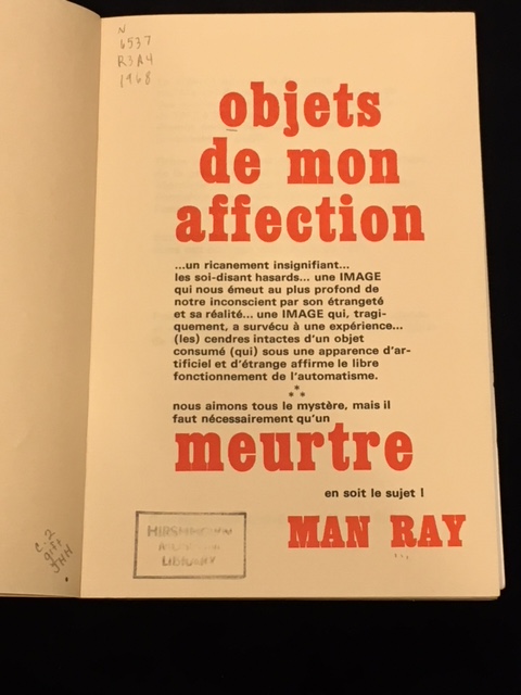 【希少本】MAN RAY / Objets de mon affection