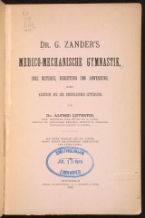 Cover of Dr. i.e. Doktor G. Zander's medico-mechanische Gymnastik
