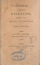 Cover of Lectures on the art of engraving