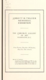 Cover of Abbott H. Thayer memorial exhibition