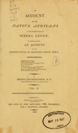 Cover of An account of the native Africans in the neighbourhood of Sierra Leone