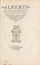 Cover of Alberti Dureri pictoris et architecti praestantissimi de vrbibus, arcibus, castellísque condendis, ac muniendis rationes aliquot, praesenti bellorum 