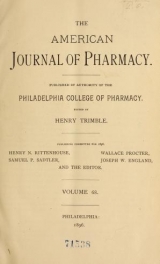 Cover of American journal of pharmacy