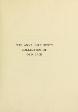 Cover of Anna Dike Scott collection of old lace