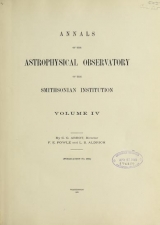 Cover of Annals of the Astrophysical Observatory of the Smithsonian Institution