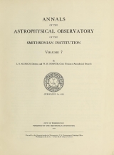 Cover of Annals of the Astrophysical Observatory of the Smithsonian Institution
