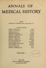 Cover of Annals of medical history