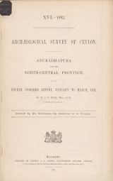Cover of Anuradhpura and the North-Central Province