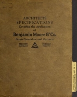 Cover of Architects specifications covering the application of Benjamin Moore & Co. paint