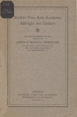 Cover of An arrangement of the works of James A. McNeill Whistler from the collection of Mr. Richard Canfield of Providence, R.I