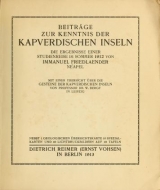 Cover of Beiträge zur kenntnis der Kapverdischen inseln