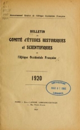 Cover of Bulletin du Comité d'études historiques et scientifiques de l'Afrique occidentale française