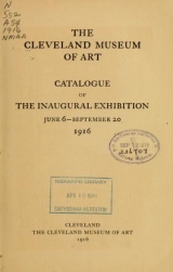 Cover of Catalog of the inaugural exhibition, June 6-September 20, 1916