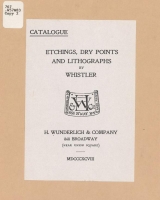 Cover of Catalogue of a collection of etchings and dry points by Whistler, recently acquired
