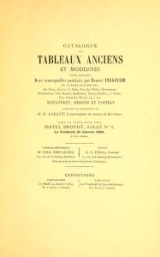 Cover of Catalogue de tableaux anciens et modernes parmi lesquels, deux remarquable portraits par Honore Fragonard et autres ceuvres de- De Troy, Doyen, F.