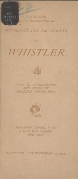 Cover of Catalogue of an exhibition of etchings and drypoints by Whistler