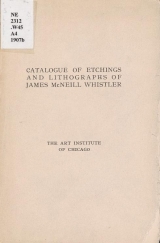 Cover of Catalogue of an exhibition of the etchings and lithographs of James McNeill Whistler
