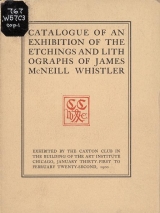 Cover of Catalogue of an exhibition of the etchings and lithographs of James McNeill Whistler