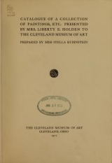 Cover of Catalogue of a collection of paintings, etc. presented by Mrs. Liberty E. Holden to the Cleveland Museum of Art