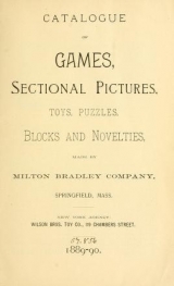 Cover of Catalogue of games, sectional pictures, toys, puzzles, blocks and novelties