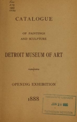 Cover of Catalogue of paintings and sculpture, Detroit Museum of Art