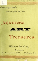 Cover of Catalogue sale of an unrivaled collection of Japanese art treasures being a direct importation from Japan