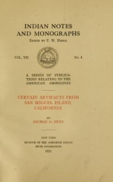 Cover of Certain artifacts from San Miguel Island, California