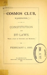 Cover of Constitution and By-Laws, with a list of officers and members