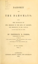 Cover of Dahomey and the Dahomans