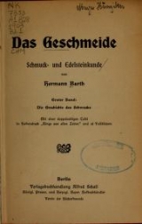 Cover of Das Geschmeide, Schmuck- und Edelsteinkunde