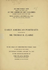 Cover of De luxe illustrated catalogue of early American portraits