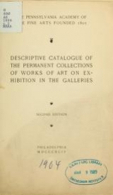 Cover of Descriptive catalogue of the permanent collections of works of art on exhibition in the galleries