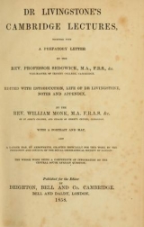Cover of Dr Livingstone's Cambridge lectures