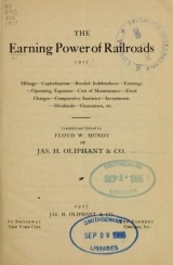 Cover of The Earning power of railroads, 1917