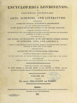 Cover of Encyclopaedia londinensis, or, Universal dictionary of arts, sciences, and literature v.20 (1825)