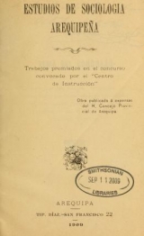 Cover of Estudios de sociología arequipeña