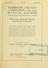 Cover of Exhibition and sale of paintings of the late Otto H. Bacher