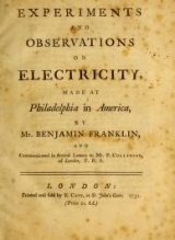 Cover of Experiments and observations on electricity
