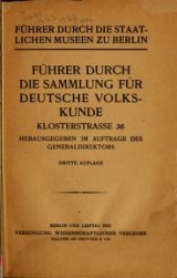 Cover of Führer durch die Sammlung für deutsche Volkskunde