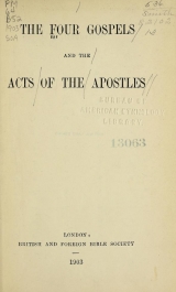 Cover of The four Gospels, and the Acts of the Apostles