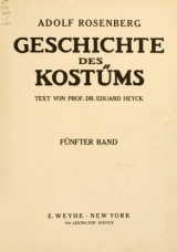 Cover of Geschichte des Kostüms