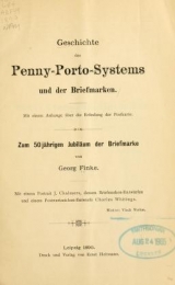 Cover of Geschichte des Penny-Porto-Systems und der Briefmarken