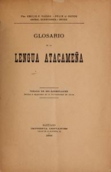 Cover of Glosario de la lengua atacameña