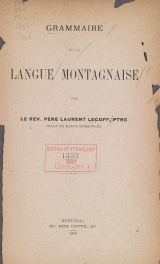 Cover of Grammaire de la langue montagnaise