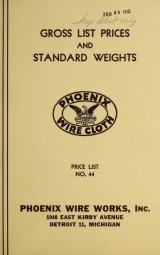 Cover of Gross list prices and standard weights