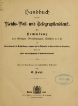 Cover of Handbuch für den Reichs-, Post- und Telegraphendienst